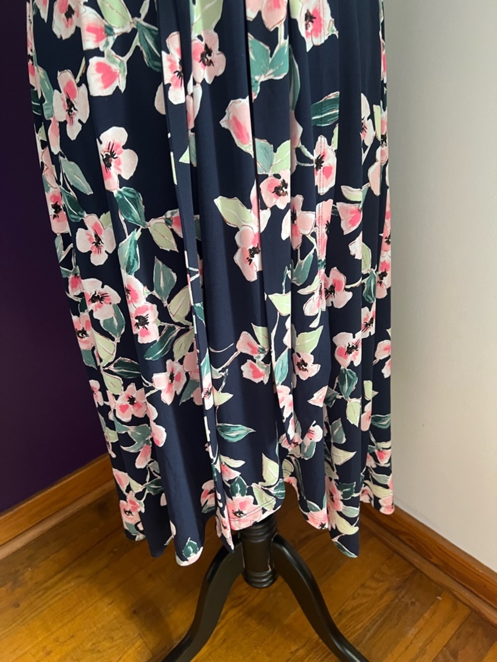 Eliza J Navy & Floral Faux Wrap Dress - Picture 5 of 9
